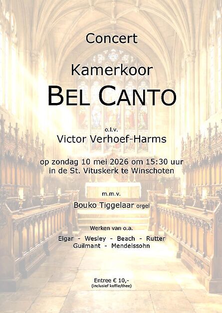 Concert St. Vituskerk Winschoten Kamerkoor Bel Canto